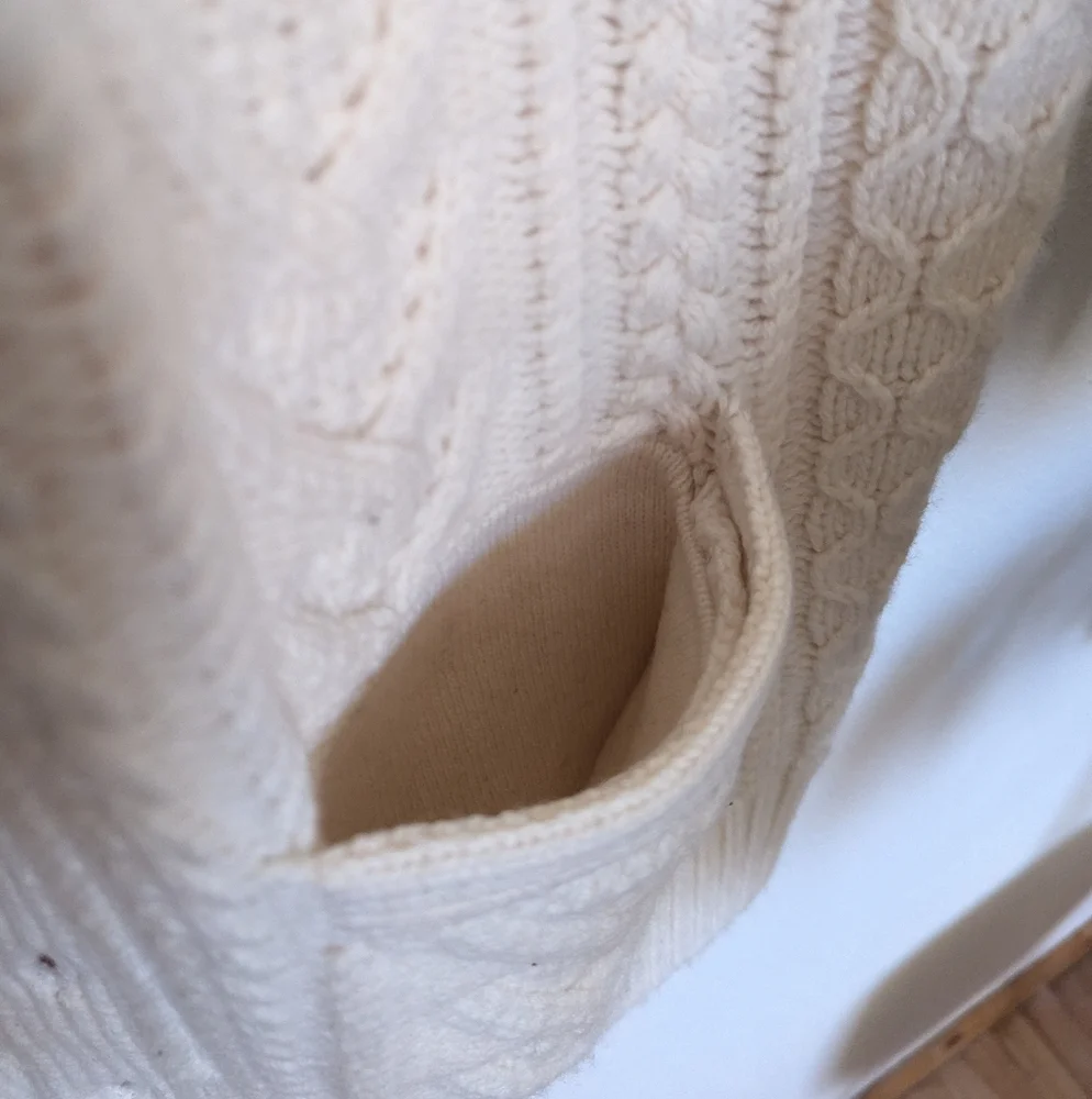 J.Crew | Rugged | Merino Wool-Blend Cream Cable-Knit Sweater Vest